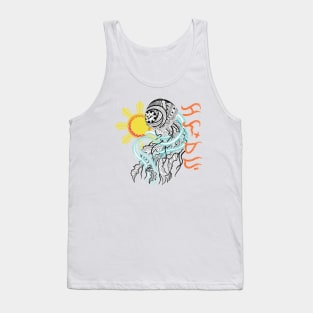 Tribal line Art Jellyfish / Baybayin word Kalmado (Calm) Tank Top